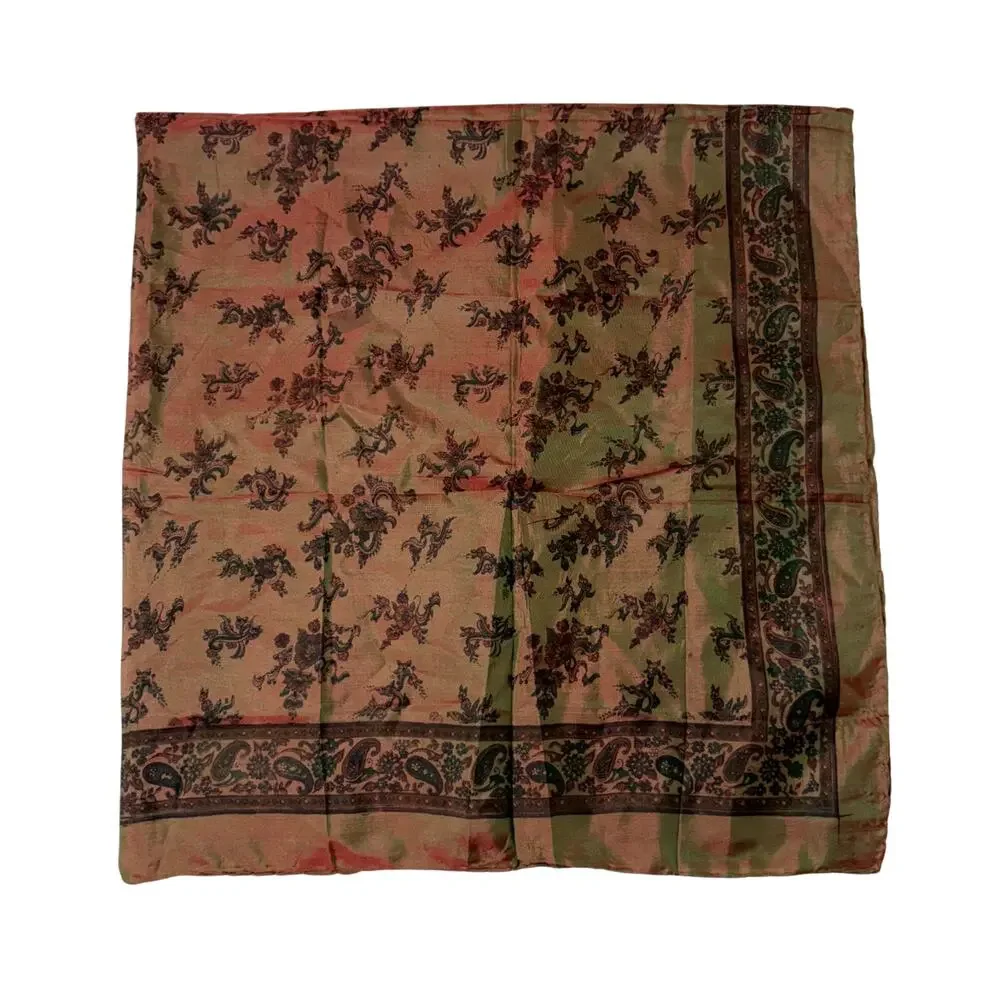 Vintage Square Scarf Brown Shimmer 34